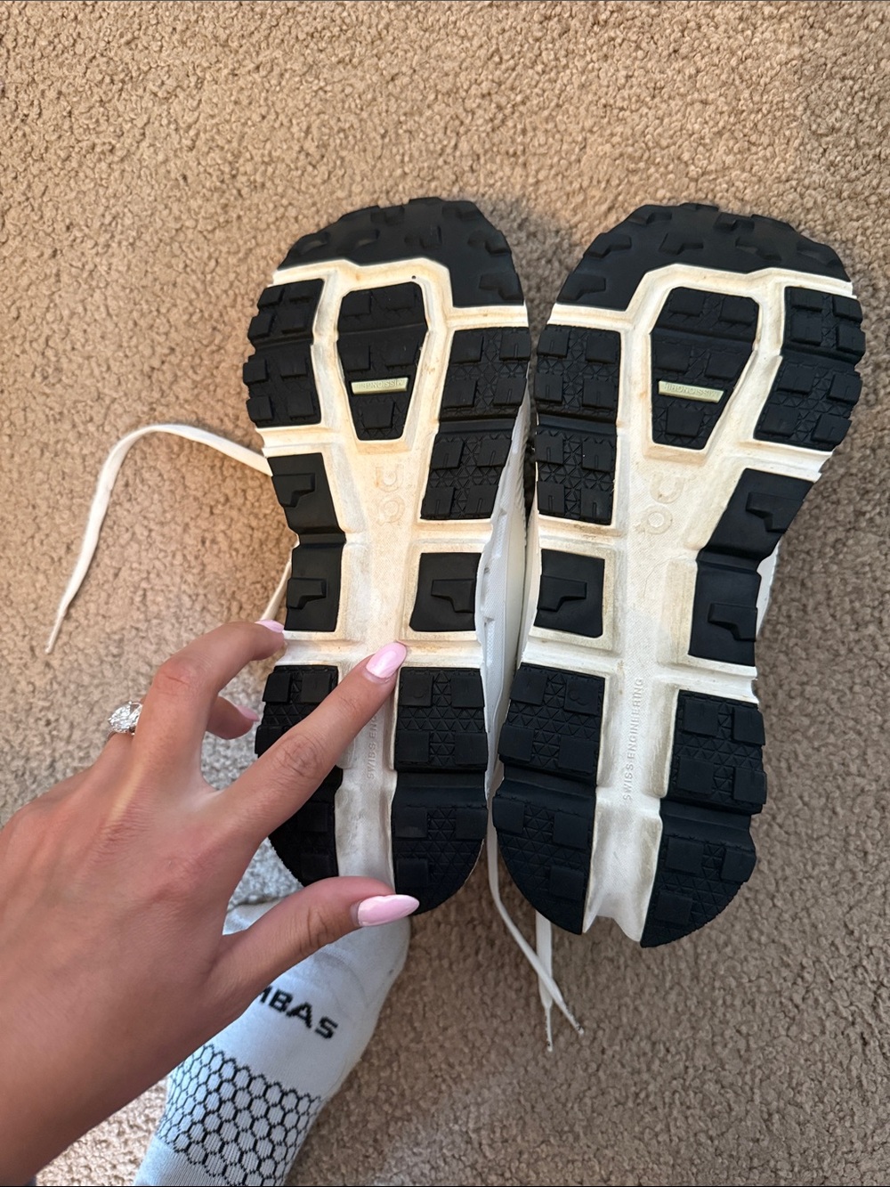 On Cloudwhite Women's Running Shoes - White/Black - Picture 3 of 4